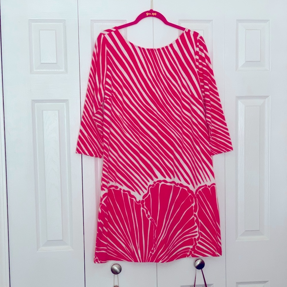 Lilly Pulitzer XL Hot Pink & White Dress
